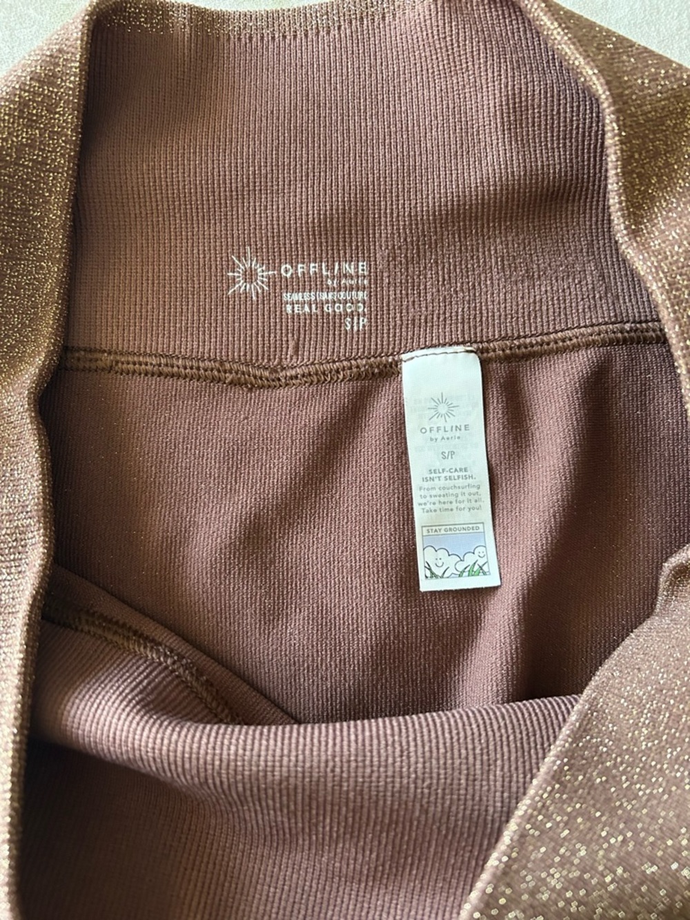 OFFLINE by Aerie Shimmery Brown Pullover